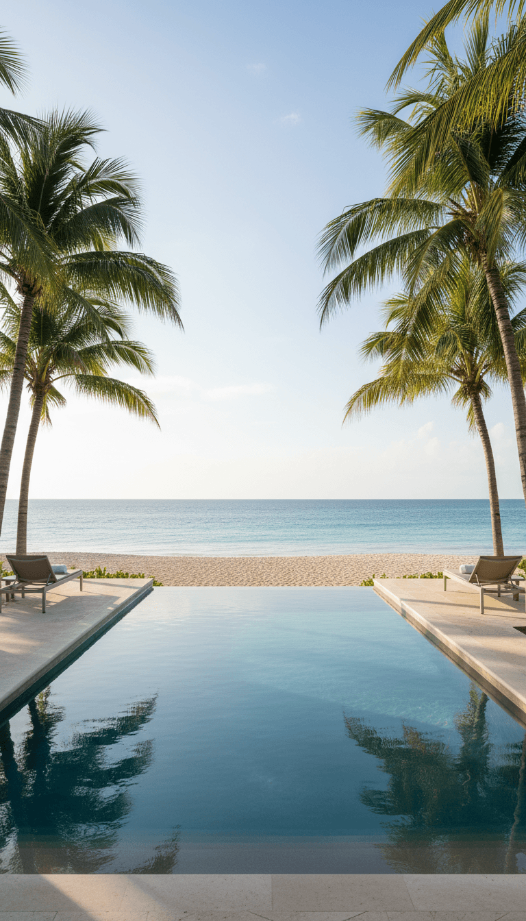 Infinity pool at adults-only resort in Riviera Maya