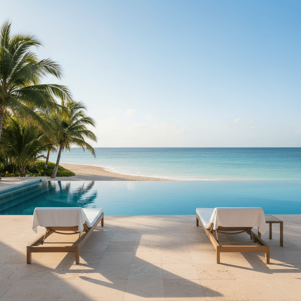 Infinity pool at an adults-only resort in Riviera Maya